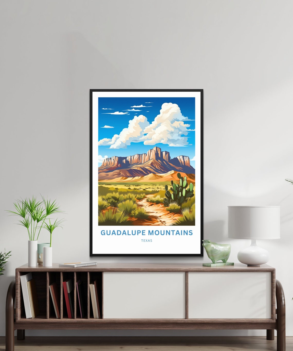 Guadalupe Mountains Texas Cactus Desert Trail Cliffs View Poster - Image 2