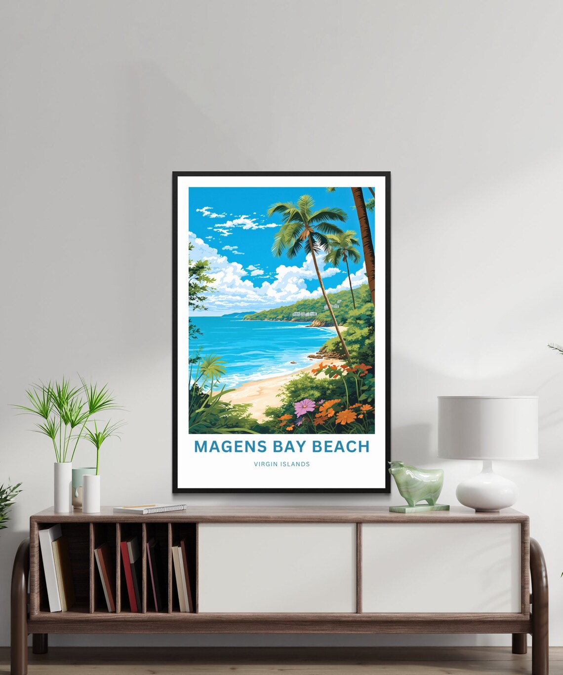 Magen Bay Travel Poster, Virgin Islands Wall Art - Image 2