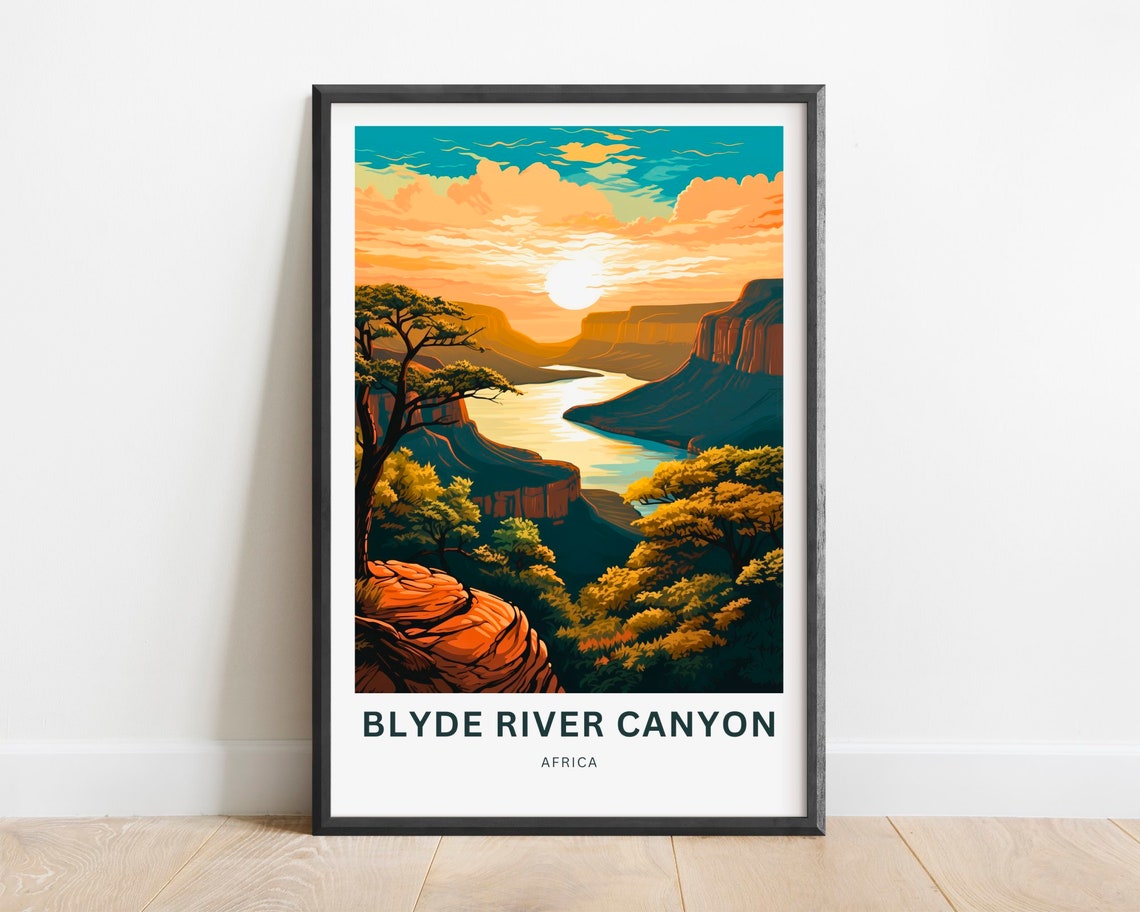 Blyde River Canyon Africa Sunset Canyon River View Travel Poster