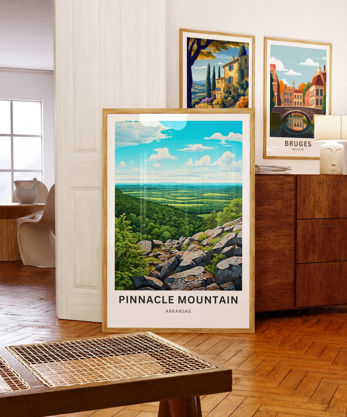Pinnacle Mountain Arkansas Rocky Overlook Valley View Travel Poster - Image 5