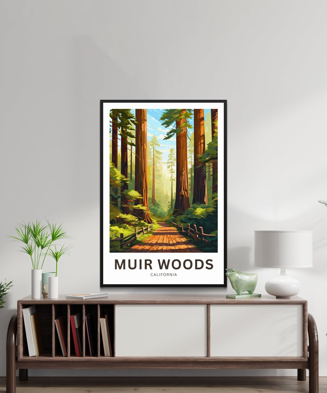Muir Woods California Travel Poster, Redwood Park - Image 2