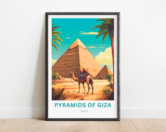 Pyramid Of Giza Travel Print Pyramid Of Giza Poster Egypt Wall Art Framed Present Gift Egypt Present