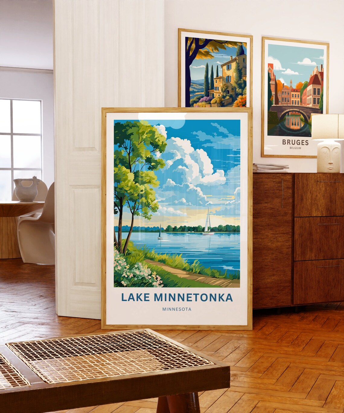 Lake Minnetonka Minnesota Sailboats Lakeshore Summer Travel Poster - Image 5