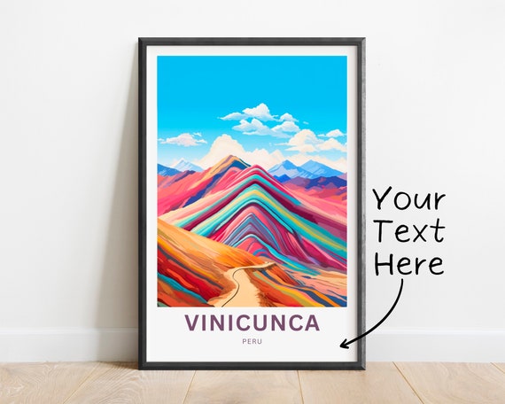 Personalized Vinicunca Travel Print Vinicunca Poster Peru Wall Art Framed Present Gift Peru Present