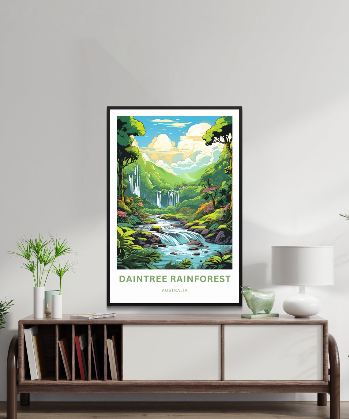 Daintree Rainforest Australia Waterfall Jungle River Travel Poster - Image 2