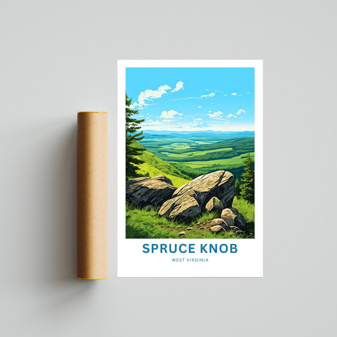 Spruce Knob West Virginia Summit Boulder Valley Travel Poster - Image 4