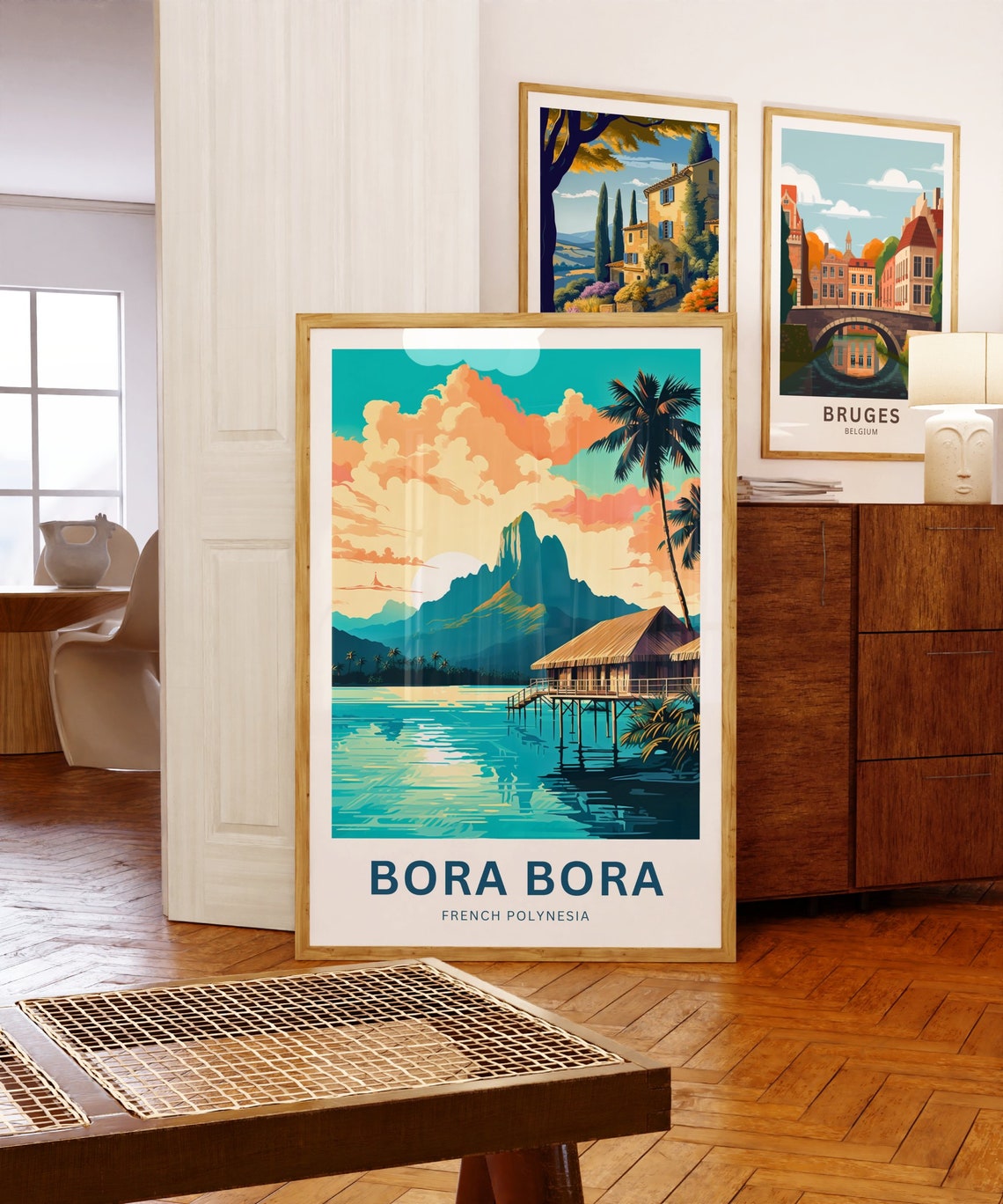 Personalized Bora Bora Custom Text Island Sunset Lagoon View Poster - Image 5