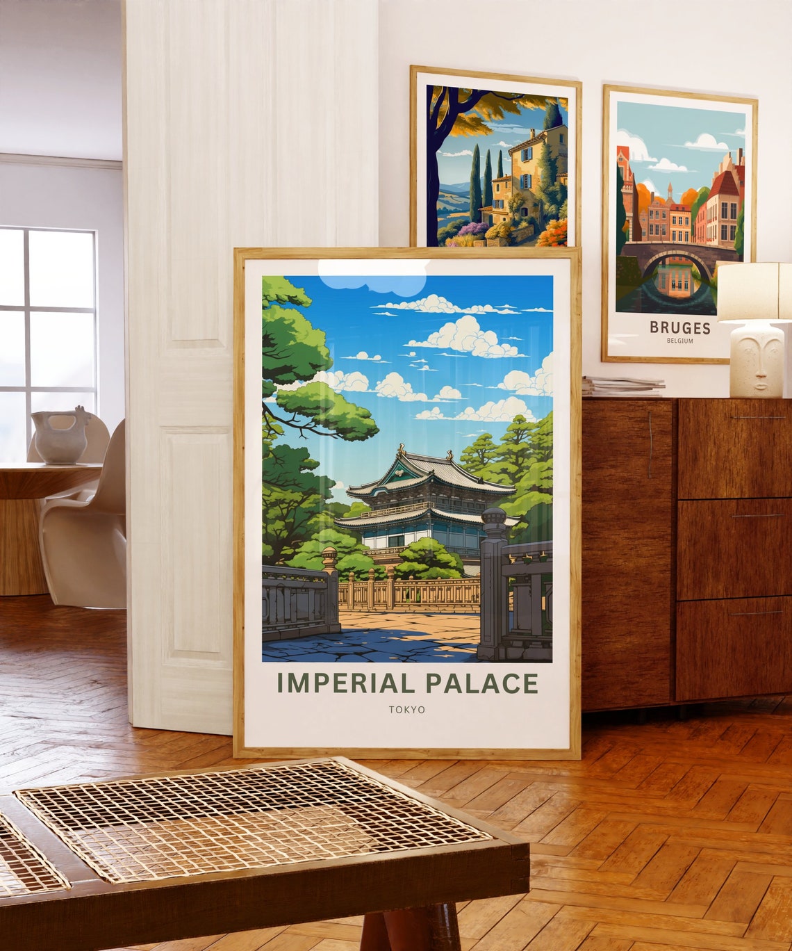 Imperial Palace Tokyo Japan Palace Garden Bridge Travel Poster - Image 5