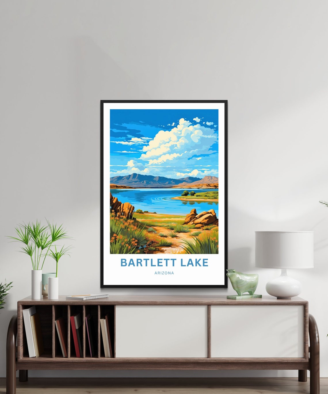 Personalized Bartlett Lake Arizona Blue Water Mountain View Poster - Image 2