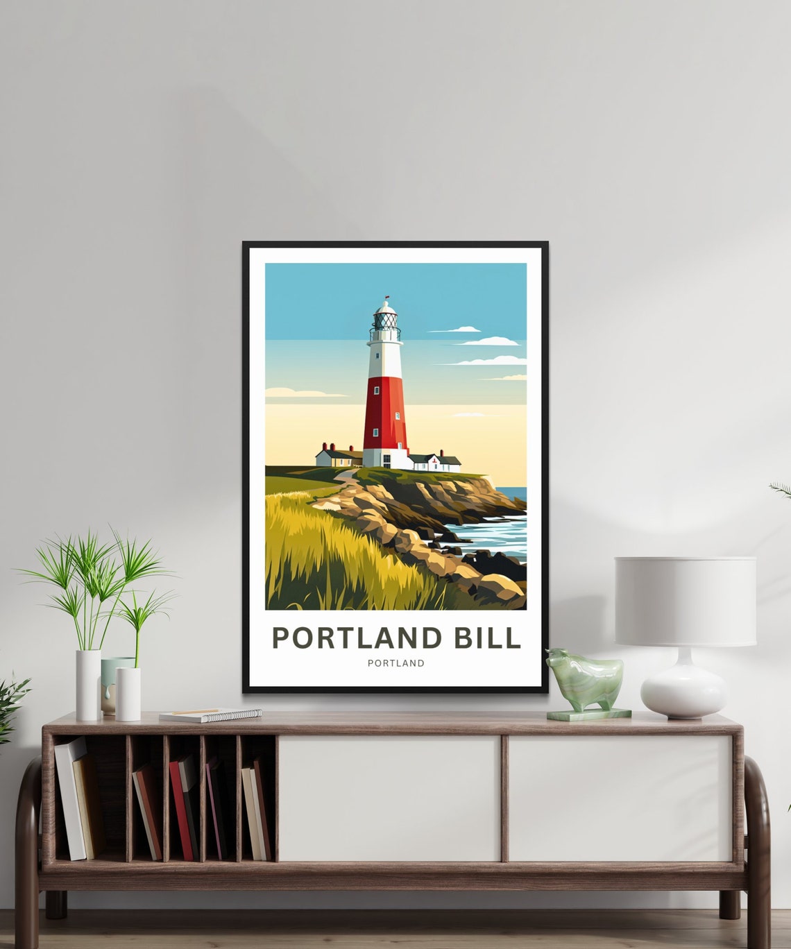 Portland Bill Lighthouse Headland Coastal Grass Cliffs Poster - Image 2