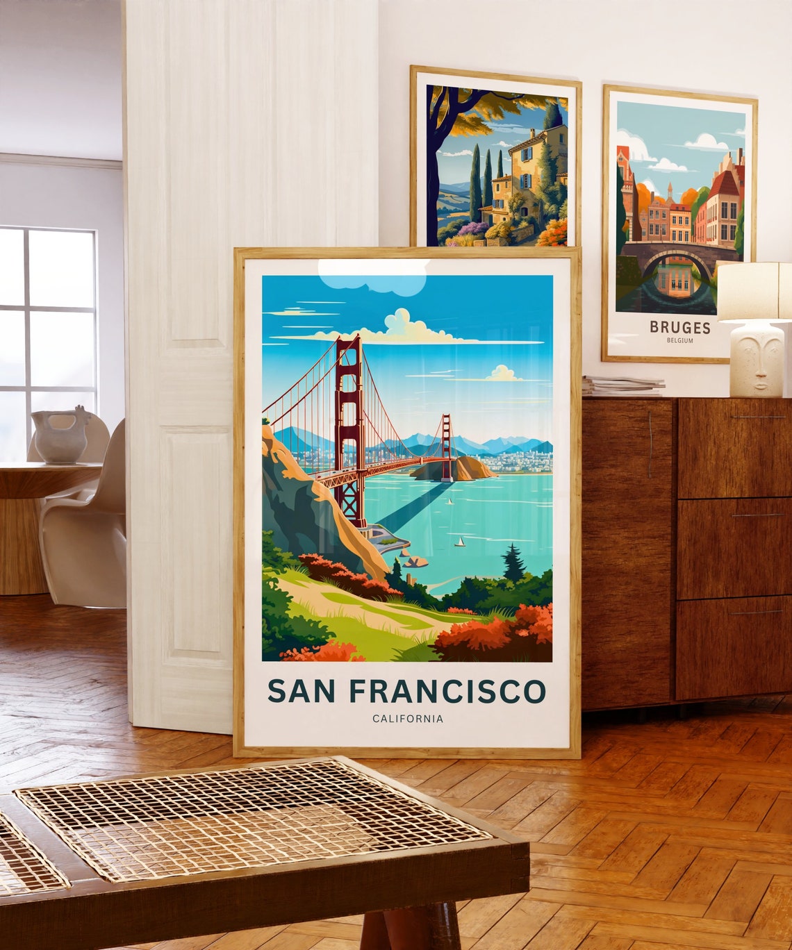 San Francisco California Custom Text Golden Gate Bridge Travel Poster - Image 5