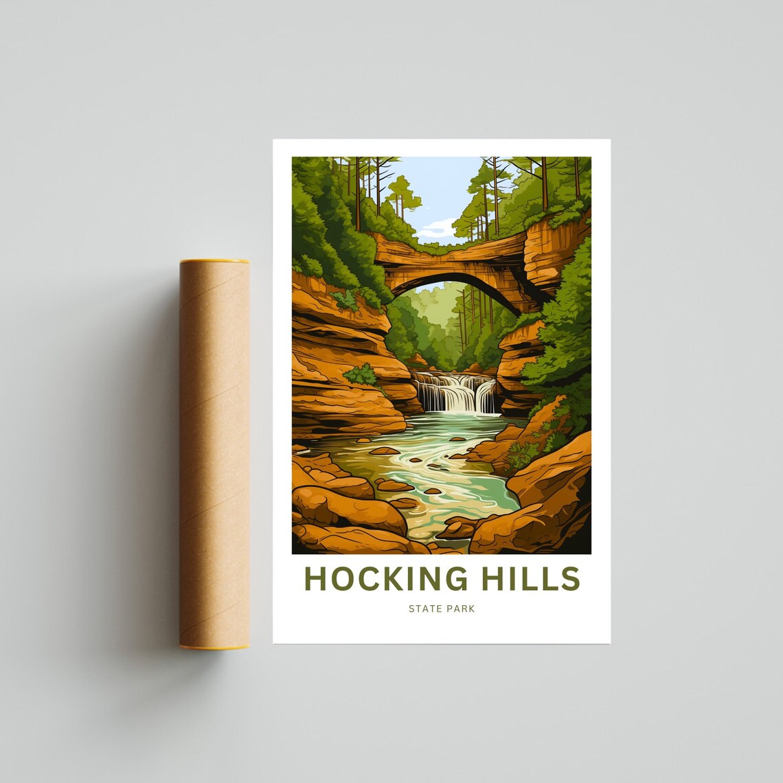 Hocking Hills Travel Poster, Ohio State Park - Image 2