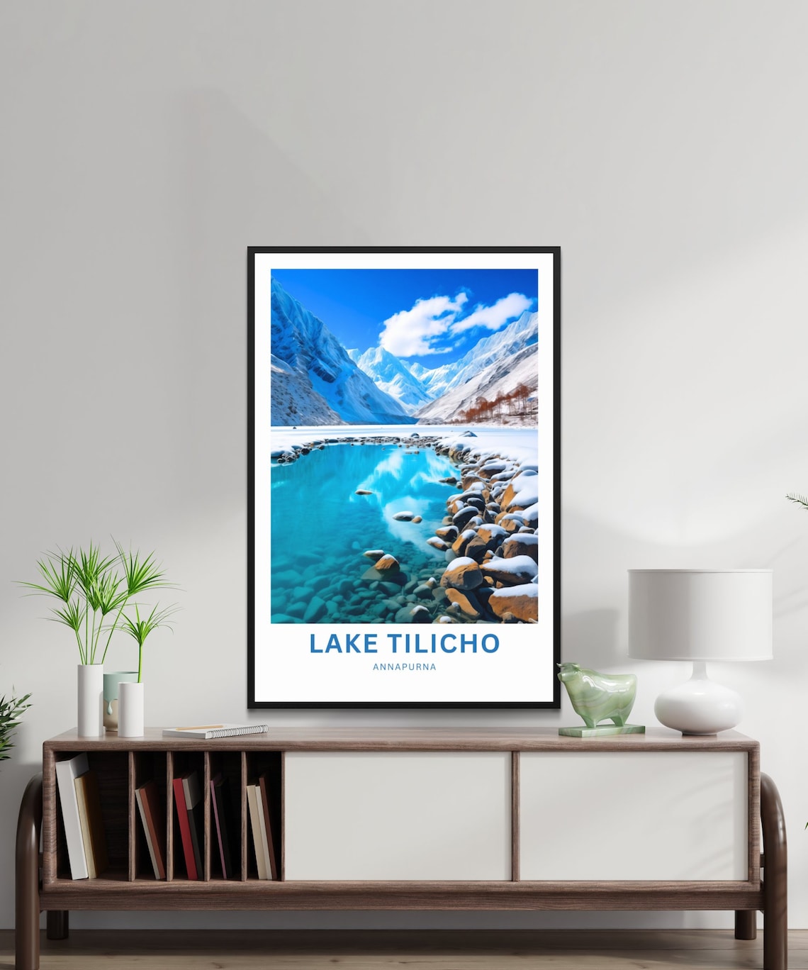 Lake Tilicho Annapurna Nepal Snowy Turquoise Lake Travel Poster - Image 2