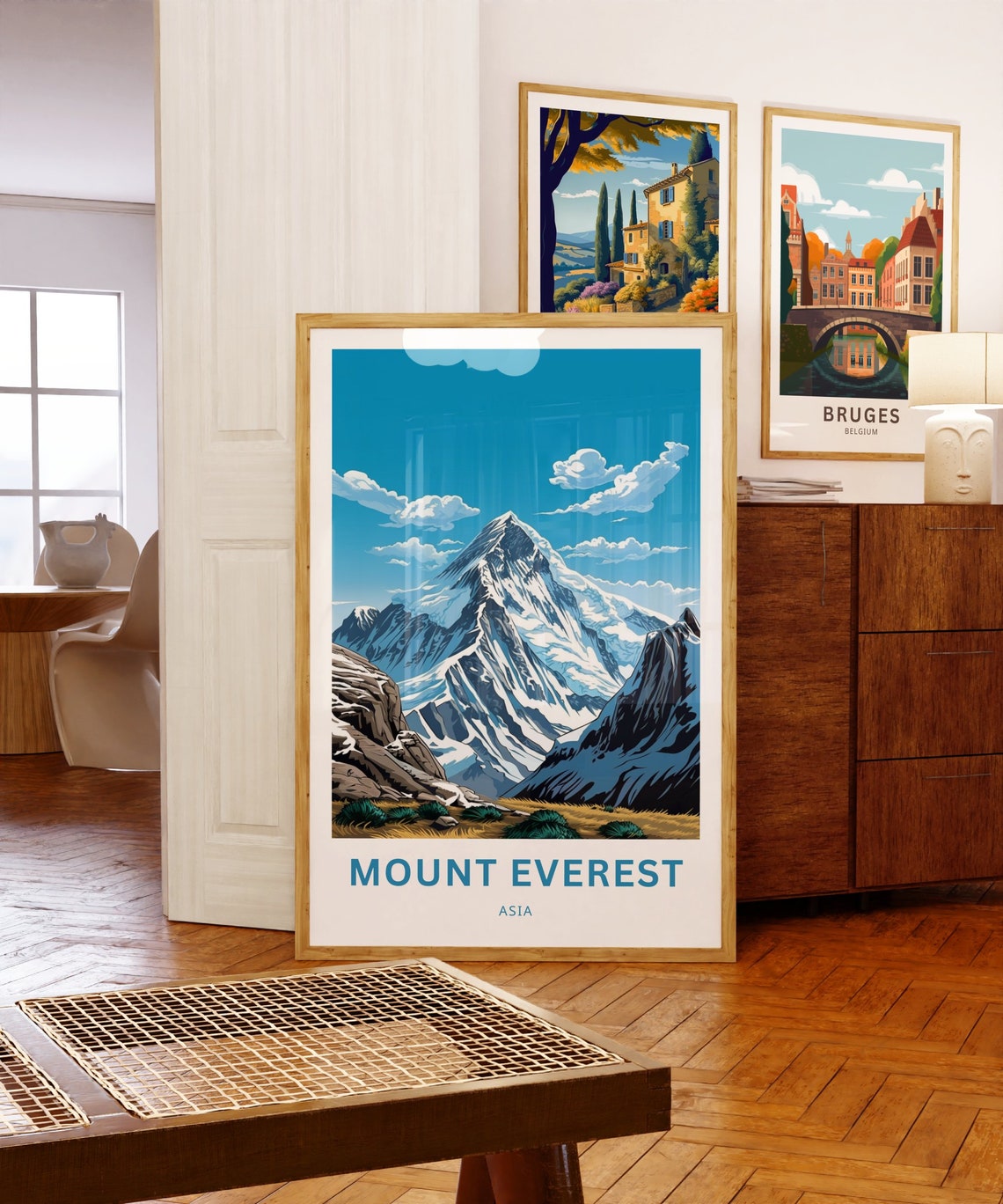 Mount Everest Asia Snowy Himalayan Peak Custom Text Travel Poster - Image 5