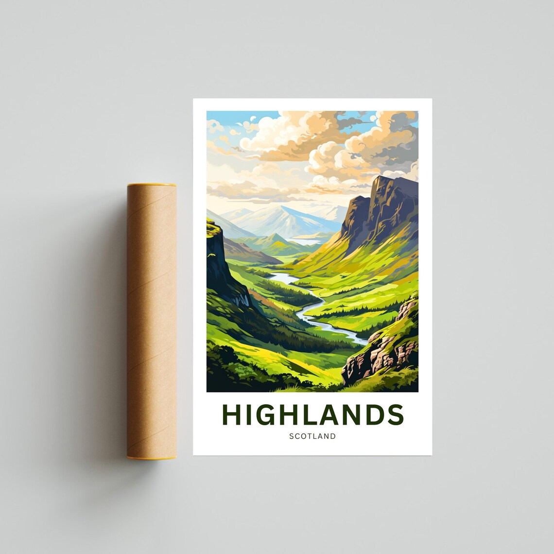 Personalized Scottish Highlands Travel Poster, Scotland - Image 4