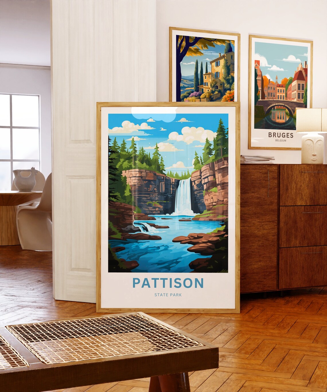 Pattison State Park Travel Poster, Wisconsin Landscape - Image 5