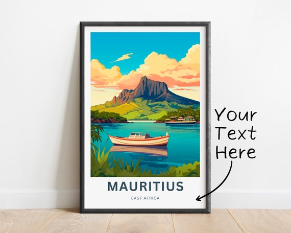 Personalized Mauritius Travel Print Mauritius Poster Africa Wall Art Framed Present Gift Africa Present