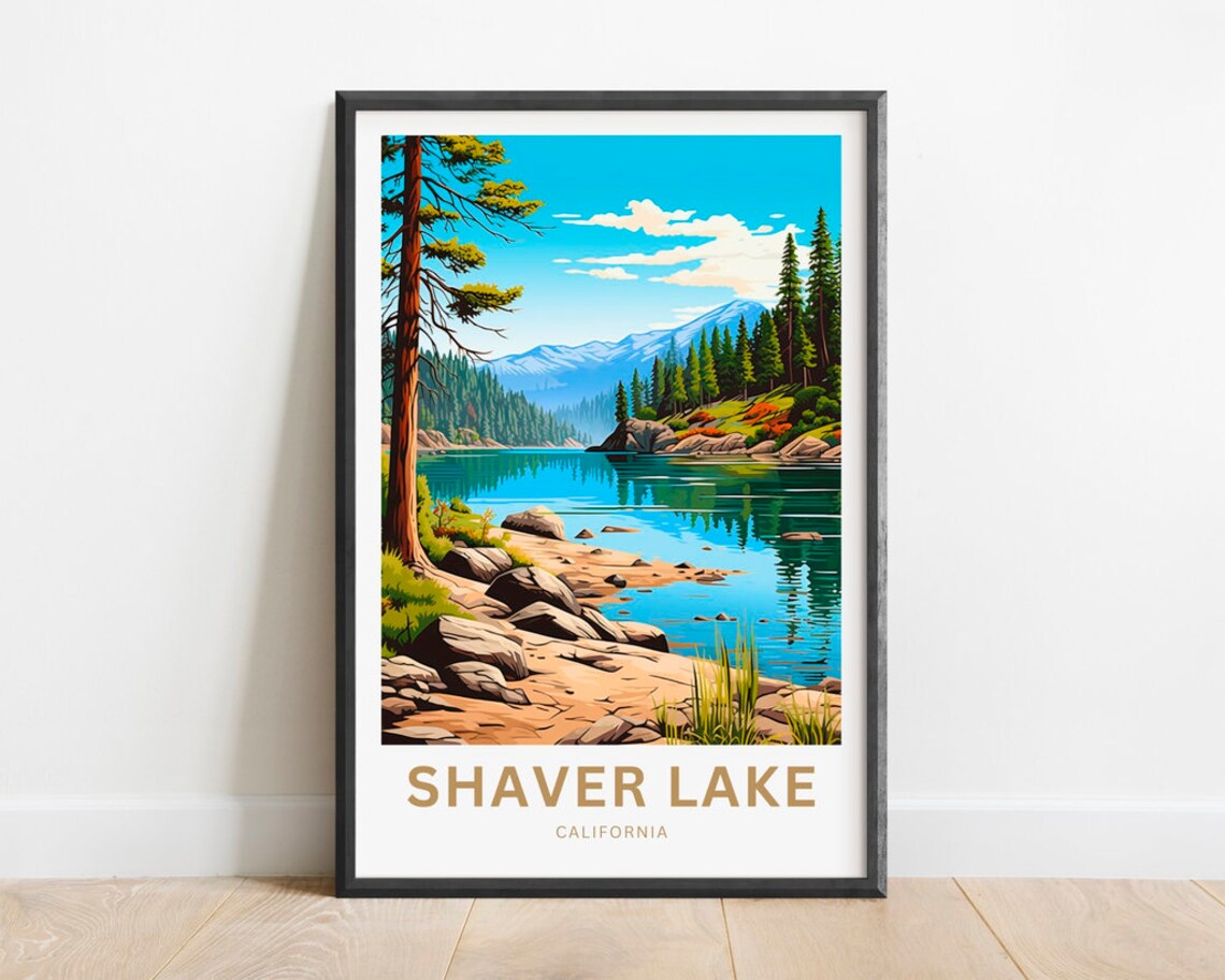 Shaver Lake Travel Poster, California Wall Art