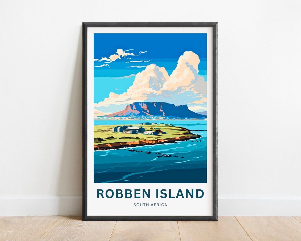 Robben Island Travel Poster, South Africa Wall Art
