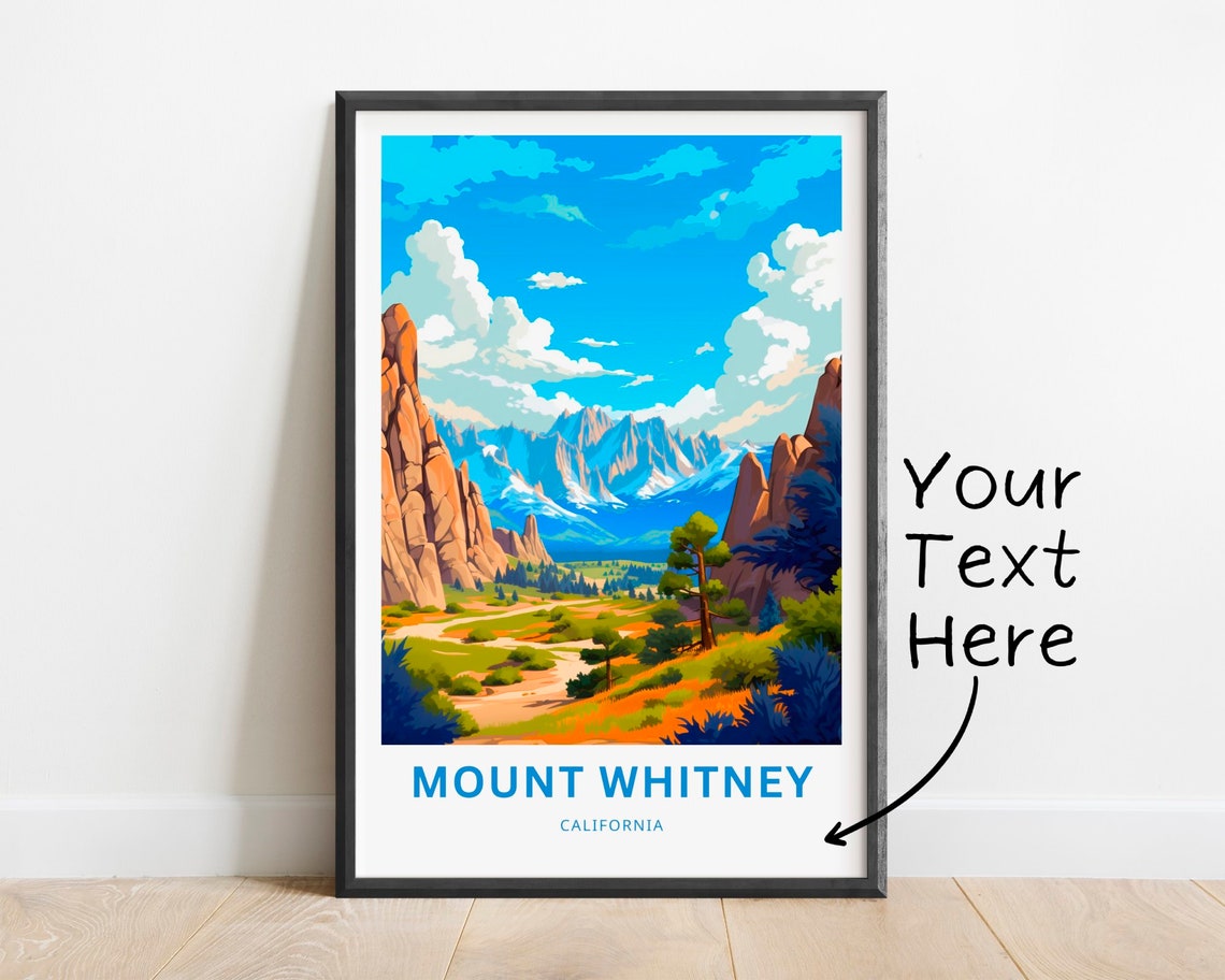 Mount Whitney California Personalized Red Rock Valley View Poster