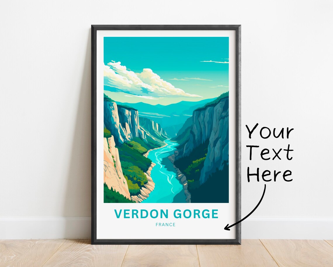Verdon Gorge France Personalized Turquoise River Canyon Travel Poster