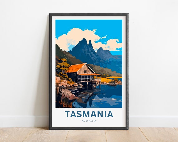 Tasmania Travel Print Poster Australia Wall Art Framed Present Gift