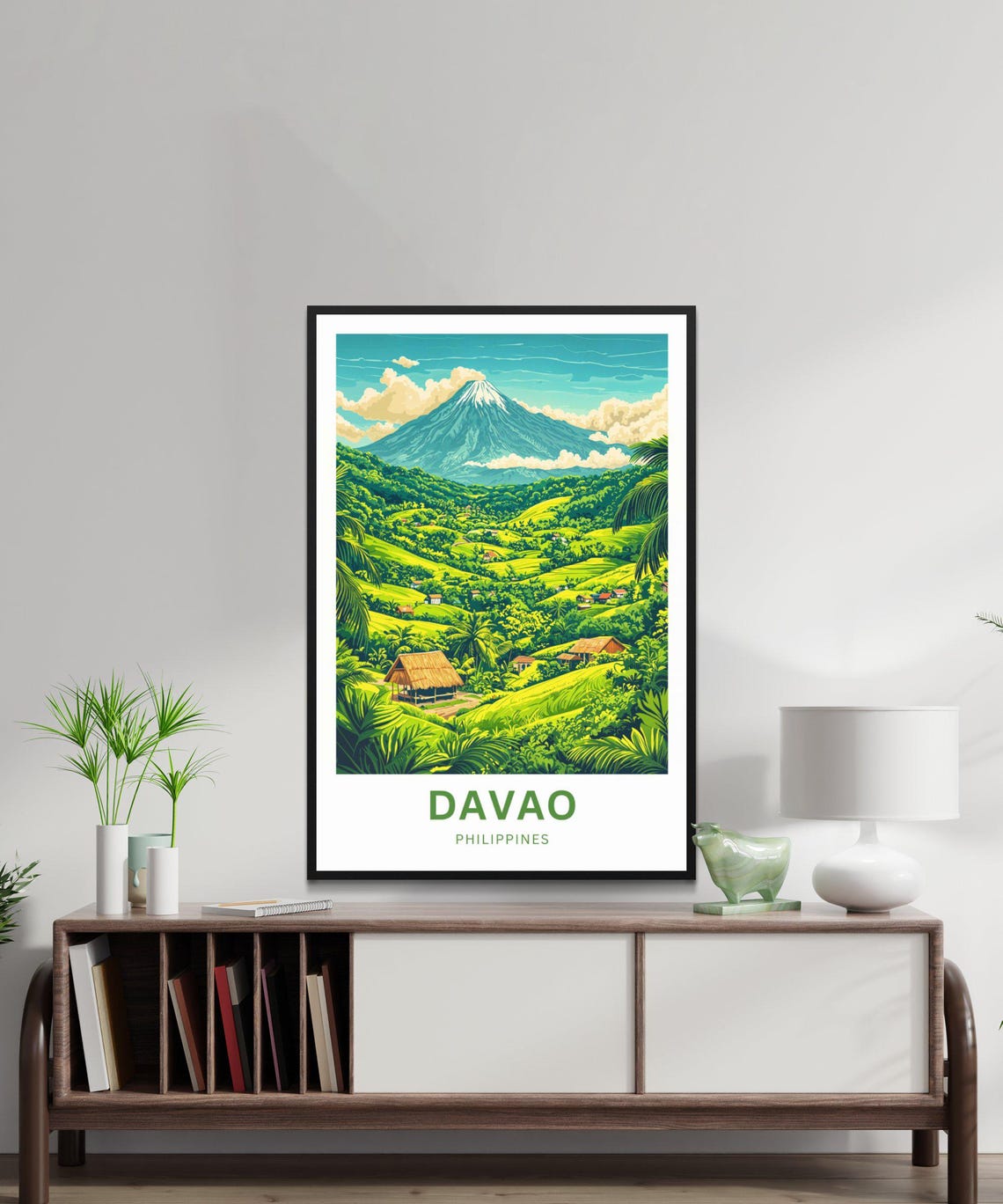Davao Philippines Tropical Volcano Hillside Landscape Travel Poster - Image 2