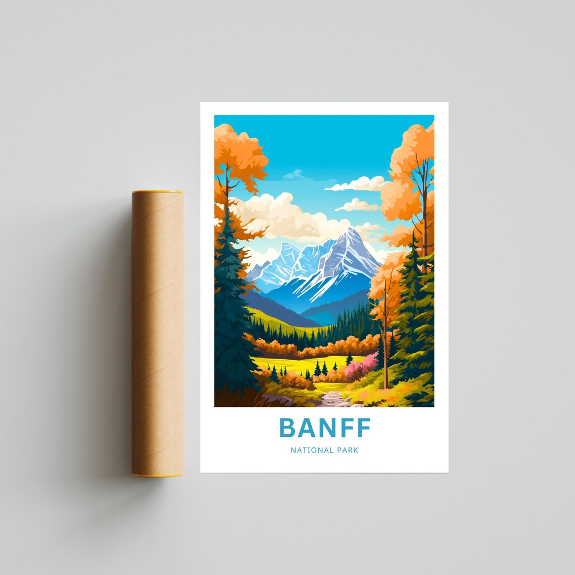 Personalized Banff National Park Autumn Wonderland View Poster - Image 4