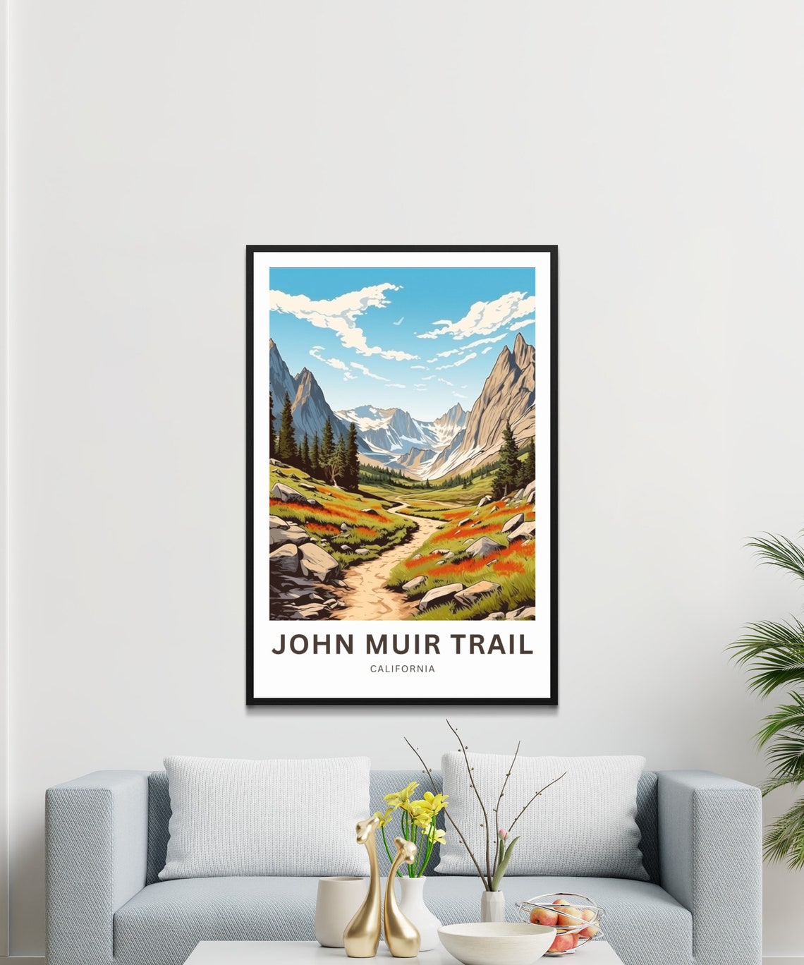 John Muir Trail Travel Print John Muir Trail Poster California Wall Art Framed Present Gift California Present - Image 3