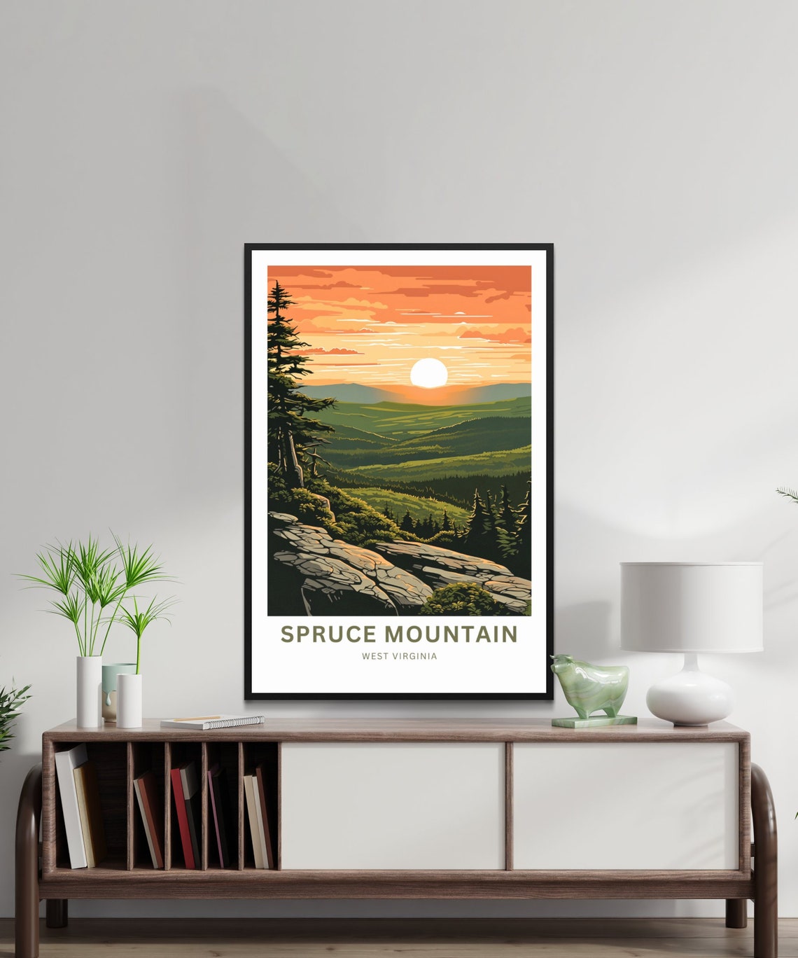 Spruce Mountain West Virginia Sunrise Ledge Vista Travel Poster - Image 2