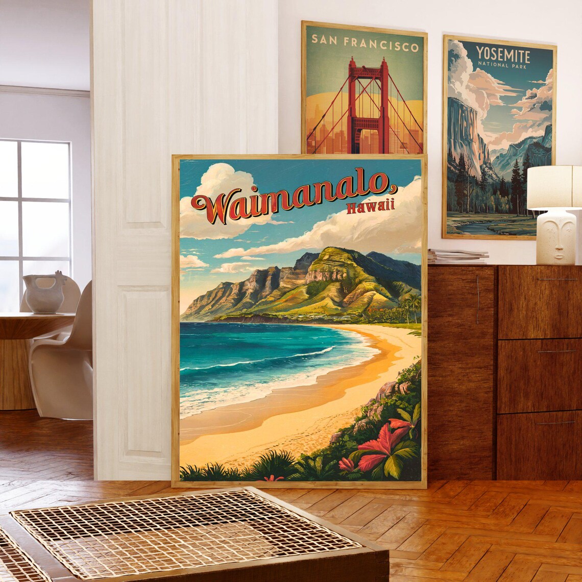 Waimanalo Vintage Travel Poster, Hawaii Art Print - Image 5
