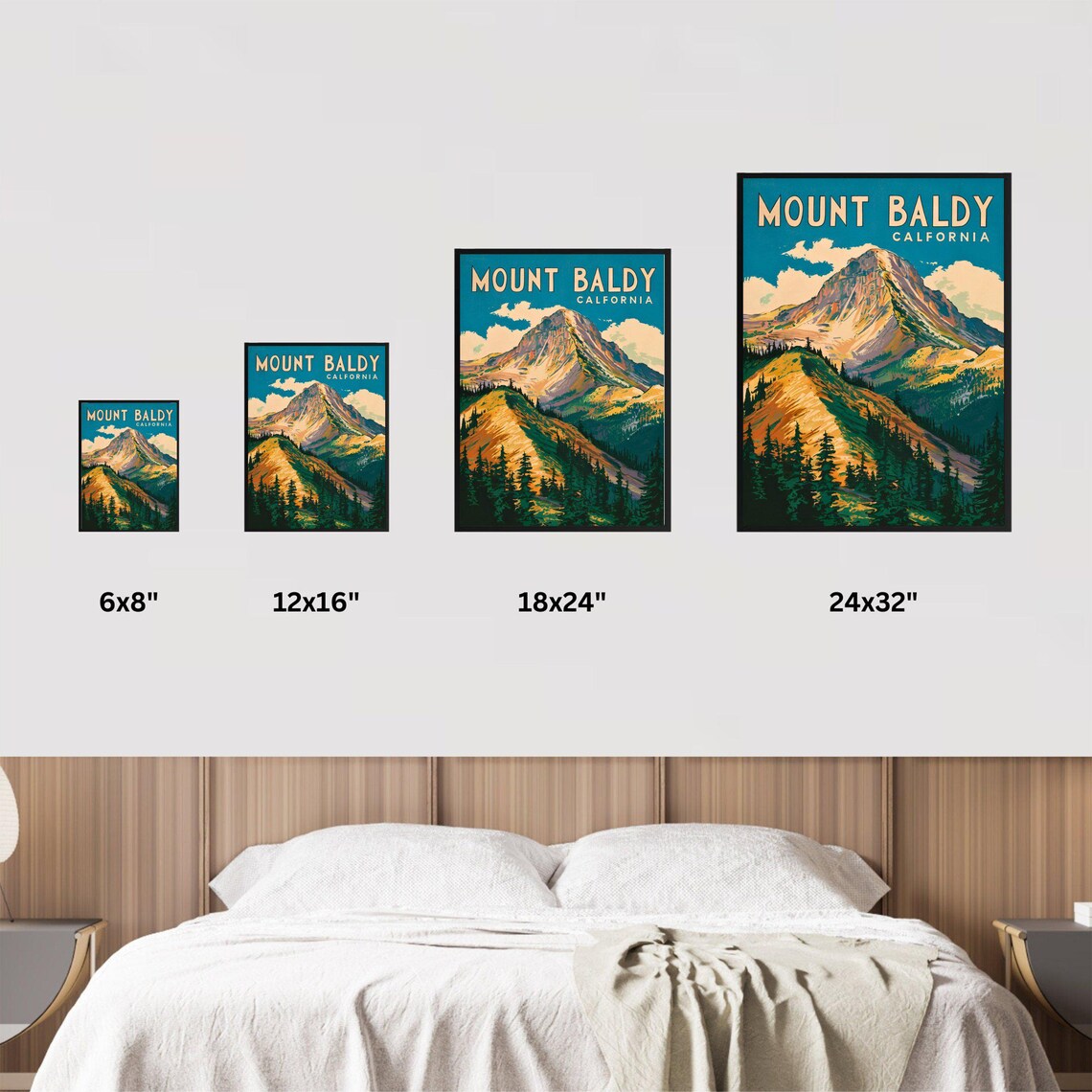 Mount Baldy California Vintage Pine Forest Peak Travel Poster - Image 2