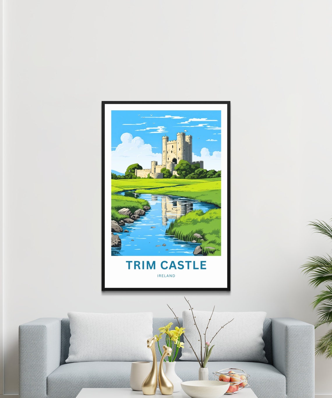 Trim Castle Ireland River Reflection Historic Castle Travel Poster - Image 3