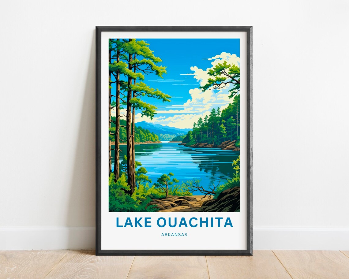 Lake Ouachita Travel Poster, Arkansas Wall Art