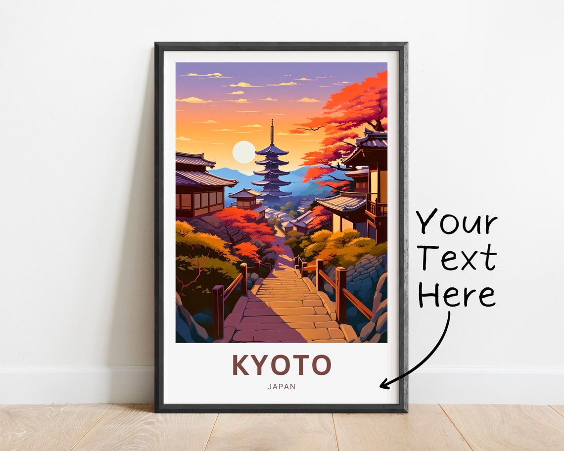Personalized Kyoto Japan Pagoda Autumn Sunset Temple Town Poster