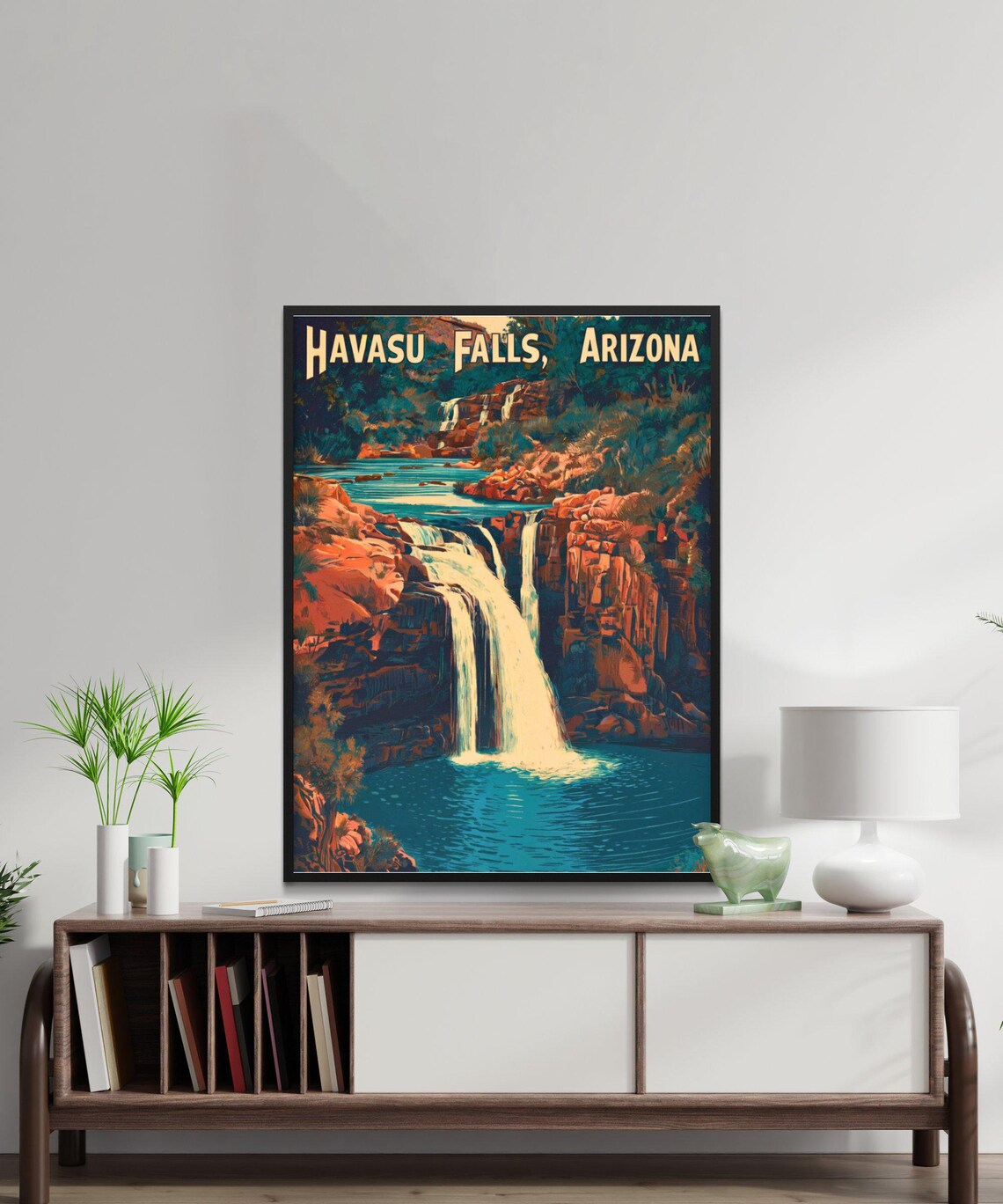 Havasu Falls Arizona Night Waterfall Canyon Vintage Travel Poster - Image 2