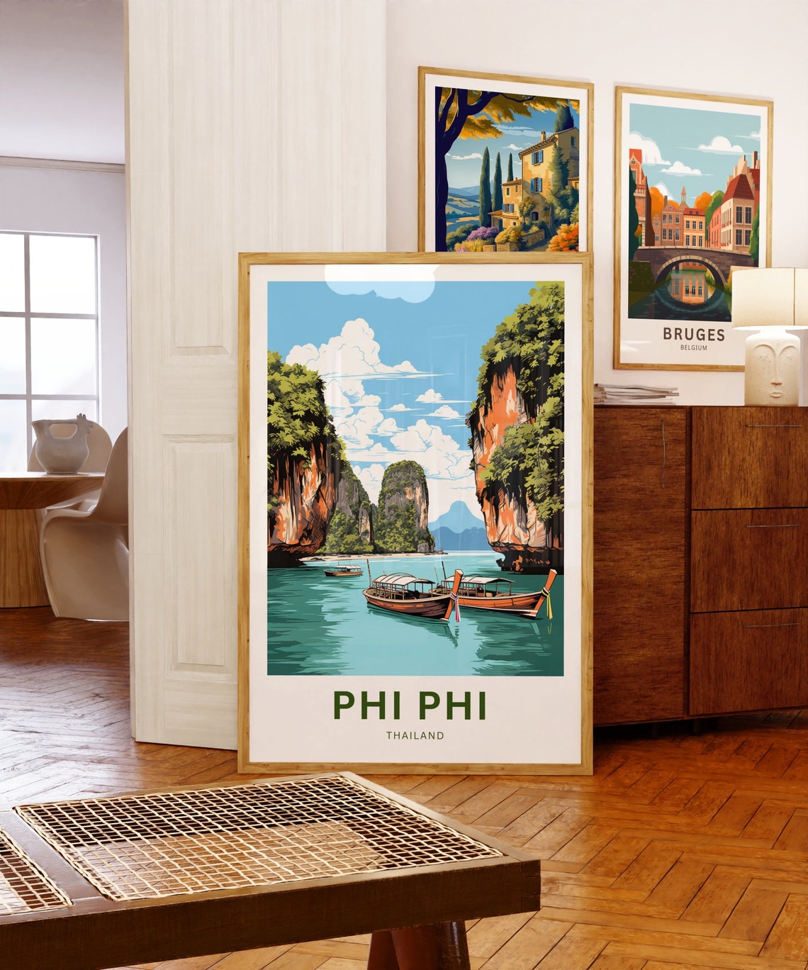 Phi Phi Islands Thailand Tropical Lagoon Longtail Boat Poster - Image 5