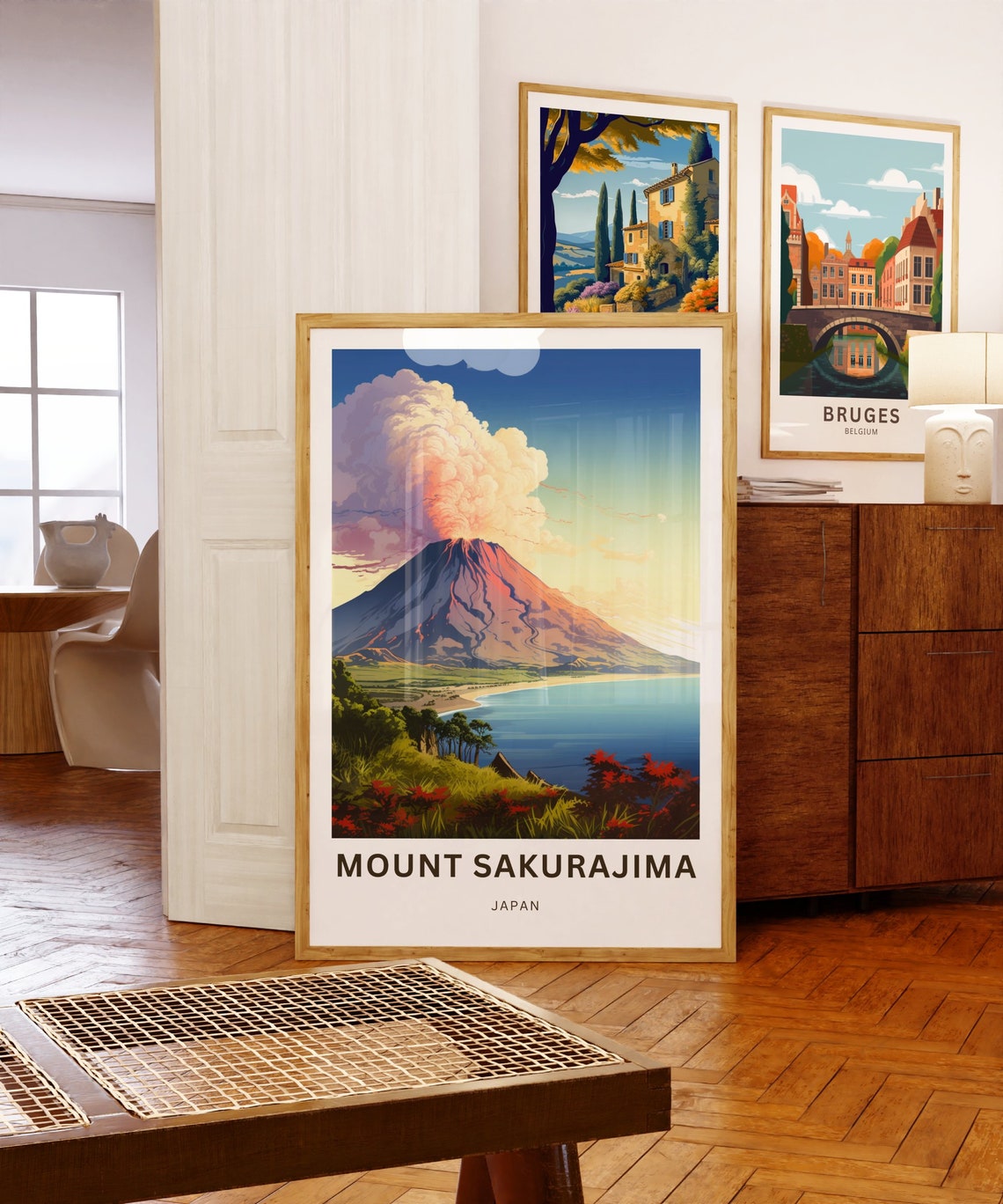 Mount Sakurajima Japan Active Volcano Coastal Bay Scenic Travel Poster - Image 5