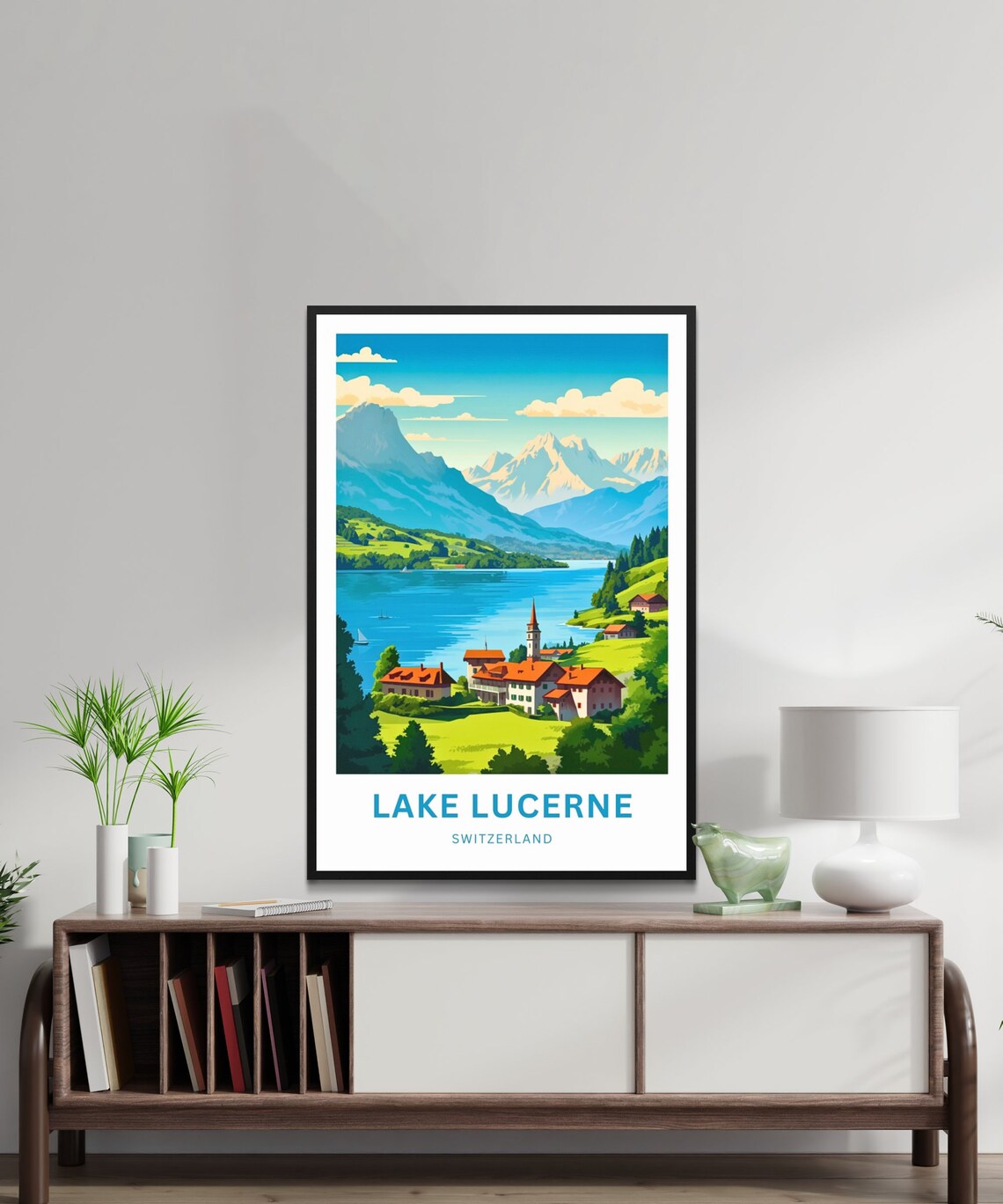 Lake Lucerne Travel Poster, Switzerland Wall Art - Image 2