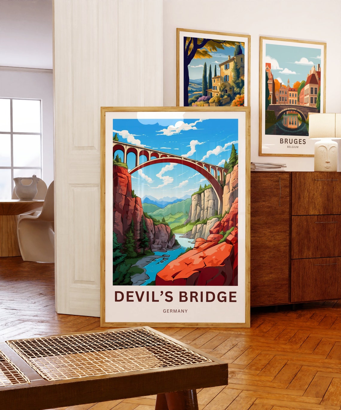 Personalized Devil's Bridge Germany Stone Viaduct Travel Poster - Image 5