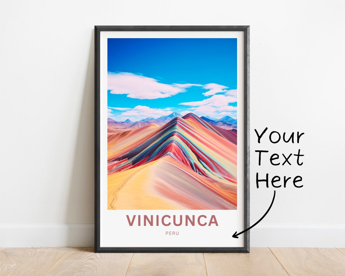 Vinicunca Peru Personalized Rainbow Mountain Ridges Photo Poster