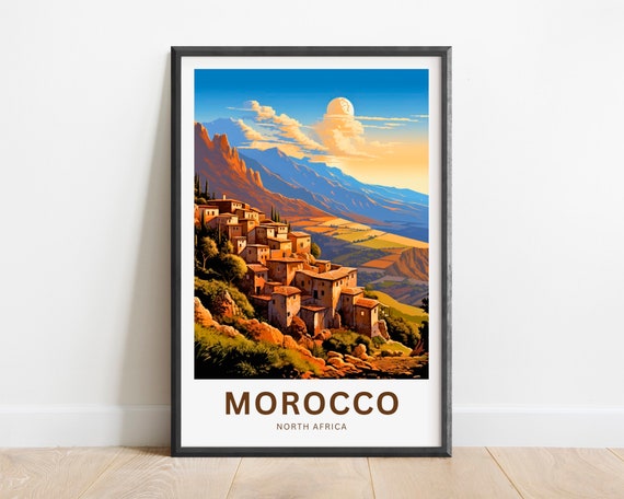 Morocco Travel Print Morocco Poster North Africa Wall Art Framed Present Gift North Africa Present