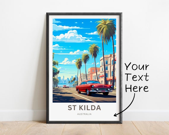 Personalized St Kilda Travel Print Poster Australia Wall Art Framed Present Gift