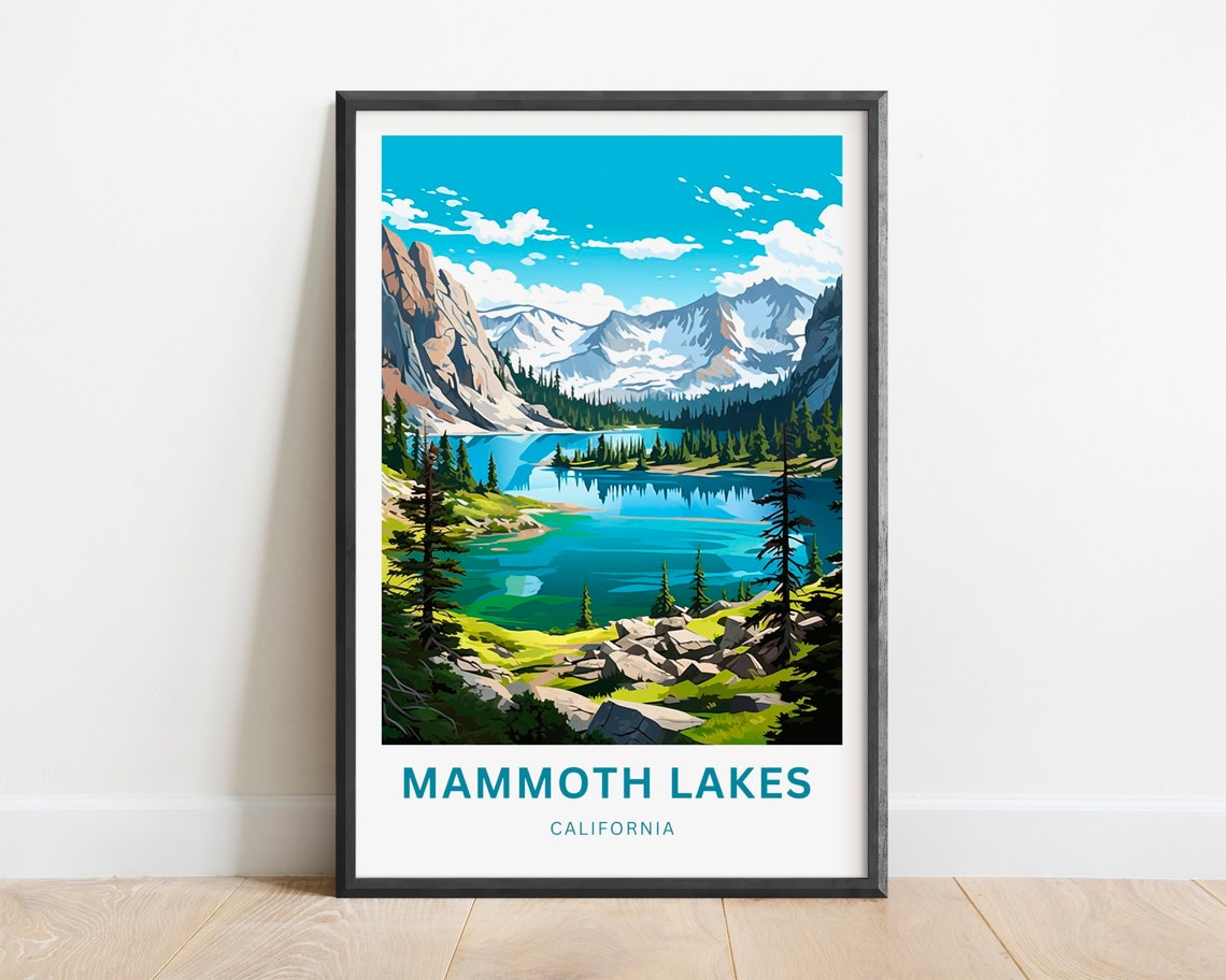 Mammoth Lakes California Turquoise Lake Granite Cliffs Pines Poster