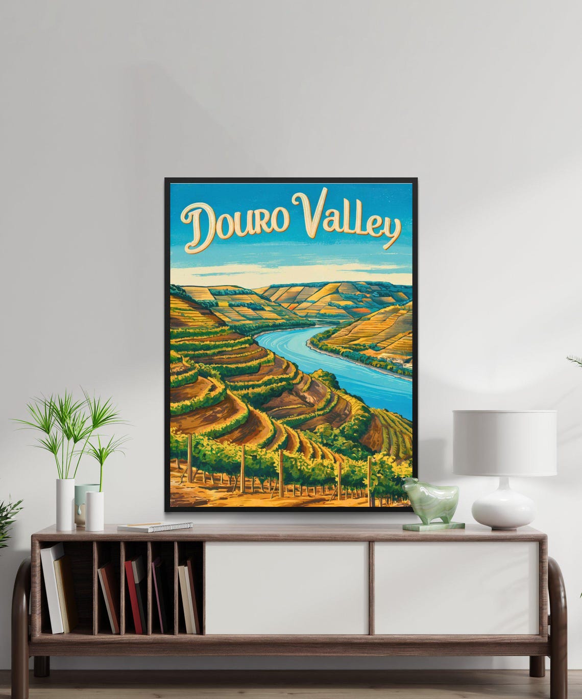 Douro Valley Portugal Retro Wine Region Poster Terraced River Valley - Image 2