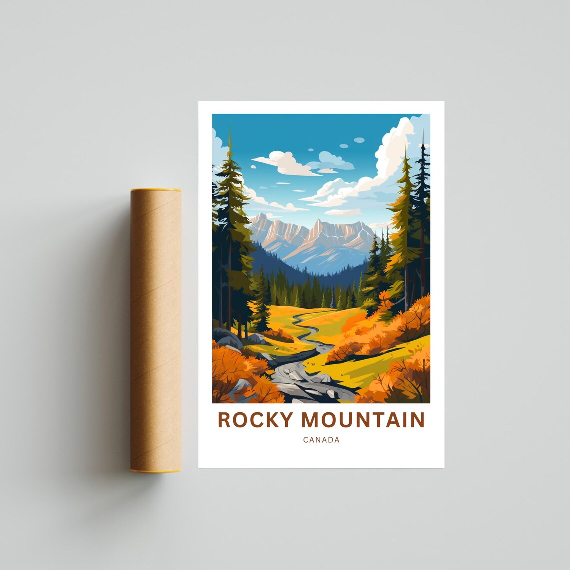 Rocky Mountain Canada Personalized Autumn Valley Travel Poster - Image 4