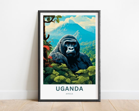 Uganda Travel Print Uganda Poster Africa Wall Art Framed Present Gift Africa Decor Present Customize Your Text