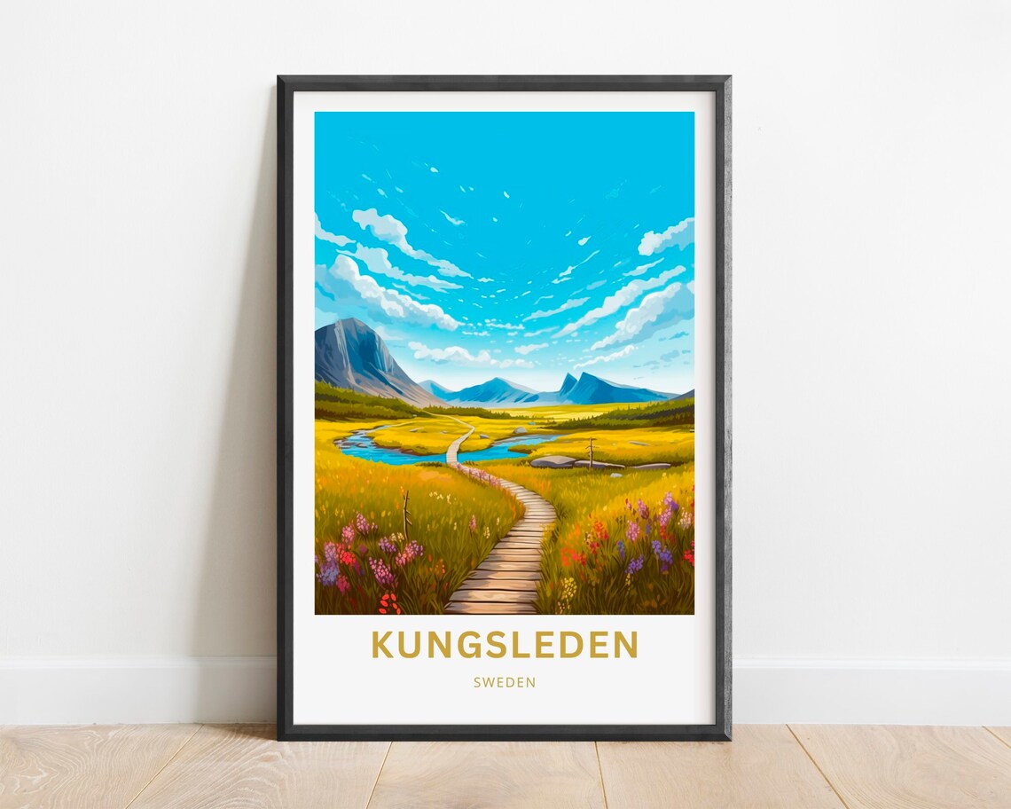 Kungsleden Sweden Print Minimalist Mountain Landscape Art
