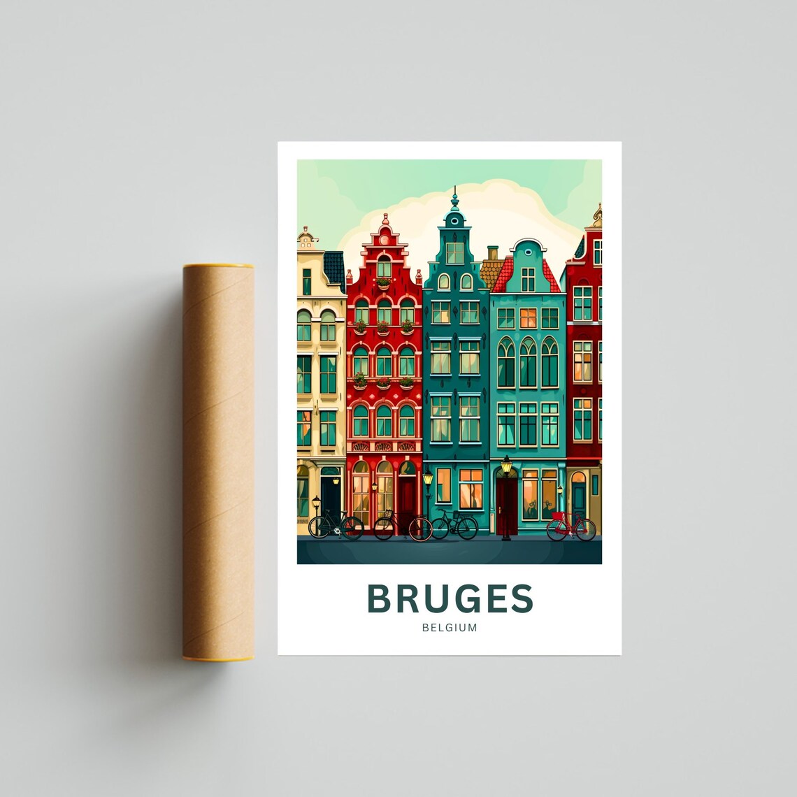 Bruges Travel Print Belgium Gift Poster Print - Image 4
