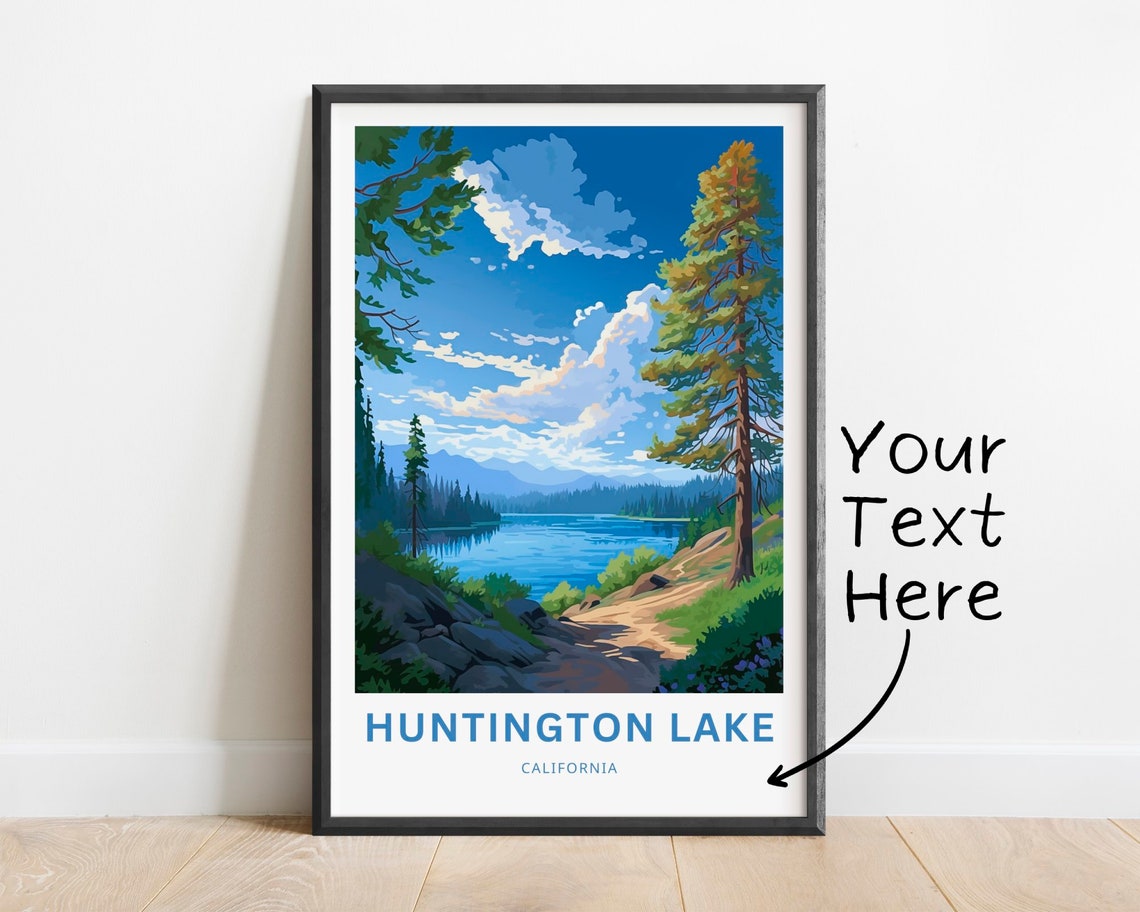 Huntington Lake California Pine Forest Trail Lakeside View Poster